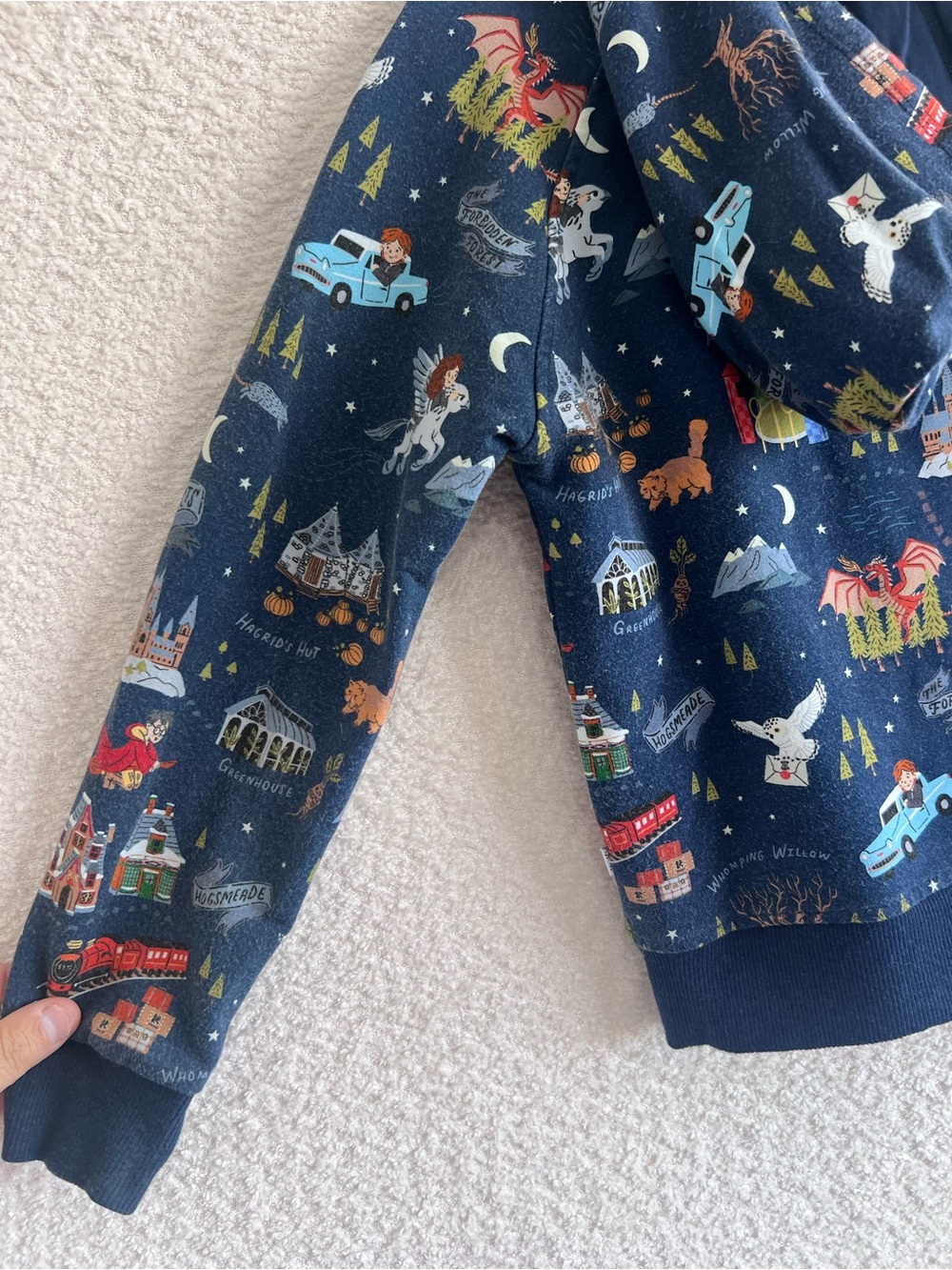 Play Little Sleepies x Harry Potter Evening At Hogwarts Bamboo Zip Hoodie Size 5 - Picture 8 of 8
